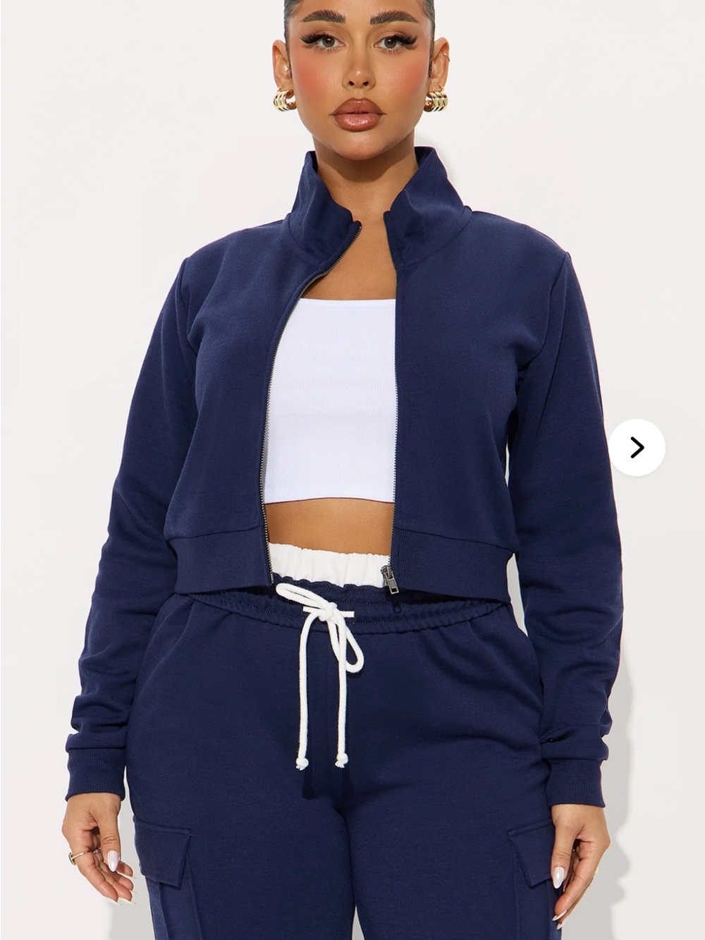 Makayla Sweatshirt Zip Up - Navy